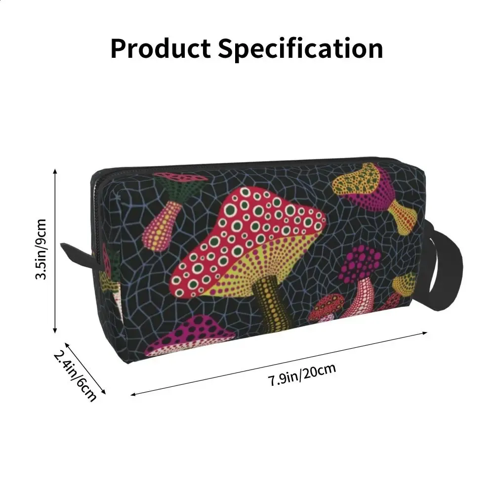 Trousse de toilette de voyage à motif de citrouille abstraite de Yayoi Kusama pour femmes, trousse de maquillage, trousse de rangement de beauté, trousse de toilette 240730_voghion.com