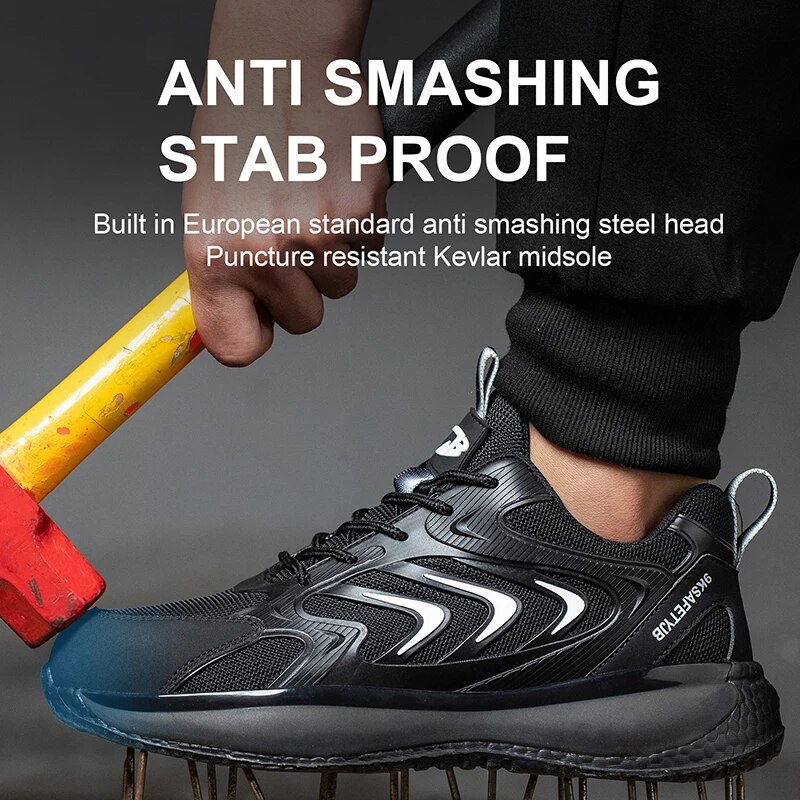 Baskets de sécurité légères et respirantes, Anti-écrasement, Anti-perforation, chaussures de travail indestructibles, bottes pour femmes, nouvelle collection_voghion.com