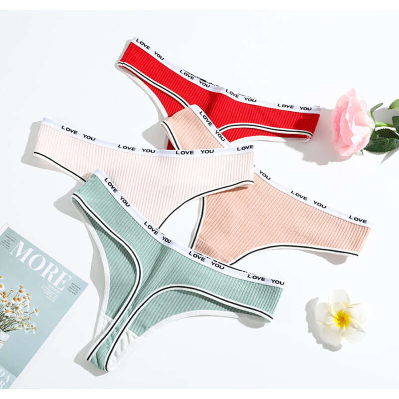 Nova tanga respirável média pura camiseta sexy nádegas levantamento algodão virilha calças triângulo femininas_voghion.com