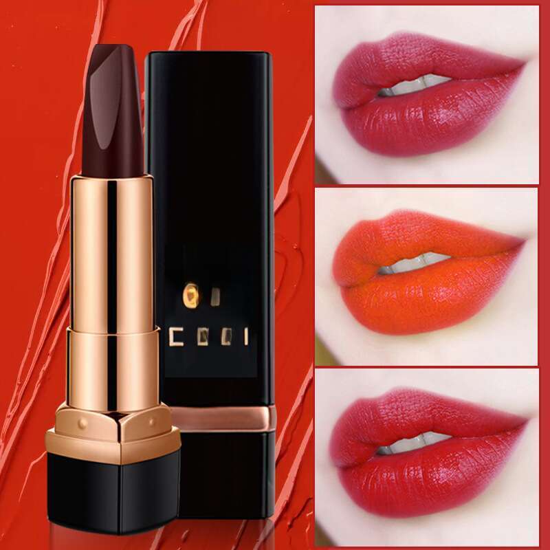 Dreifarbiger Lippenstift, feuchtigkeitsspendender, lang anhaltender, farbbeständiger Lippenstift_voghion.com