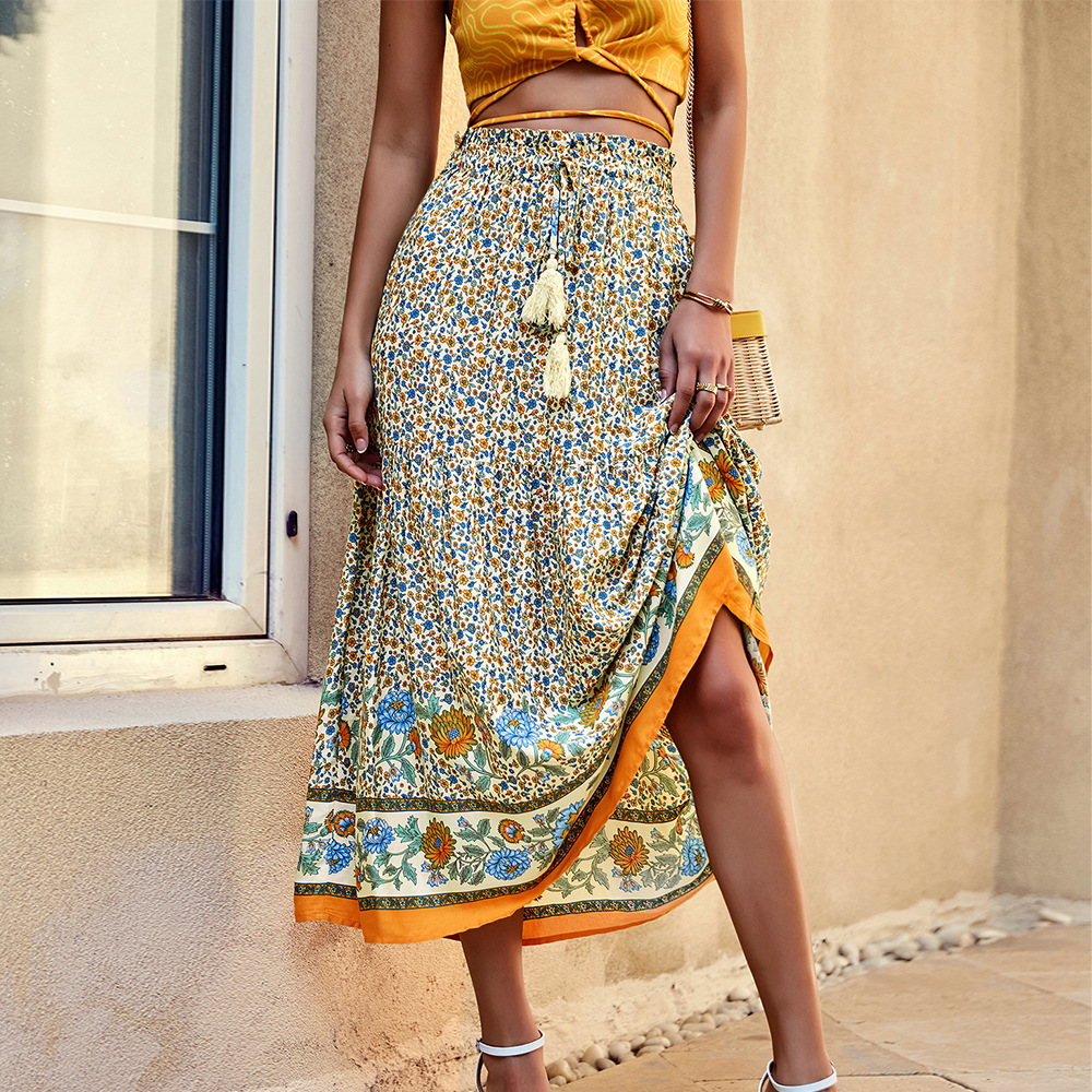 Gonna estiva casual da vacanza Midi Swing Large 2022 di design auto-sviluppato_voghion.com
