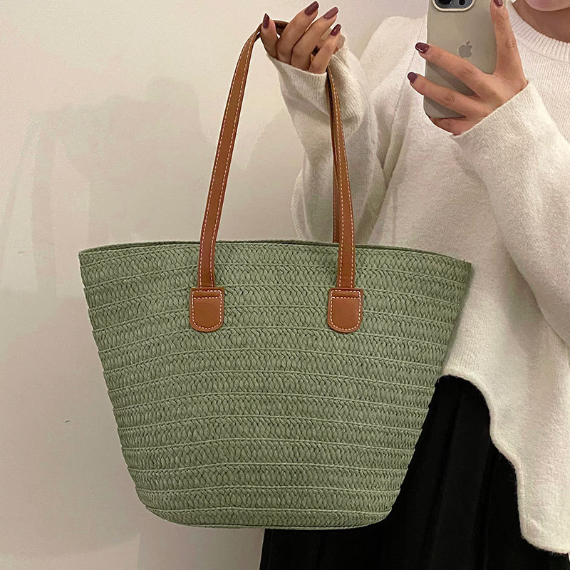 Stroh Tasche Für Damen Große Schultertasche Für Den Strand_voghion.com