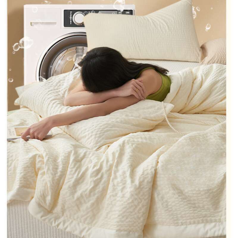 Summer 100% Cotton Air-conditioning Quilt; Machine Washable Cool Skin Quilt Core; Summer Single Use_voghion.com