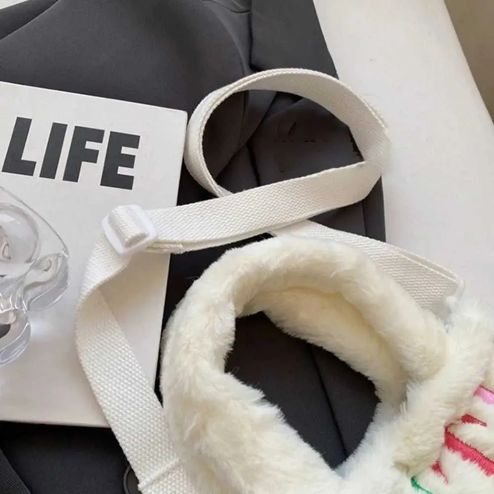 Žene Crossbody ramena, elegantne, s oslikanim slovima, plišane, gospodske, torbice za šminkanje i ruž za usne, velikog kapaciteta C241216_voghion.com