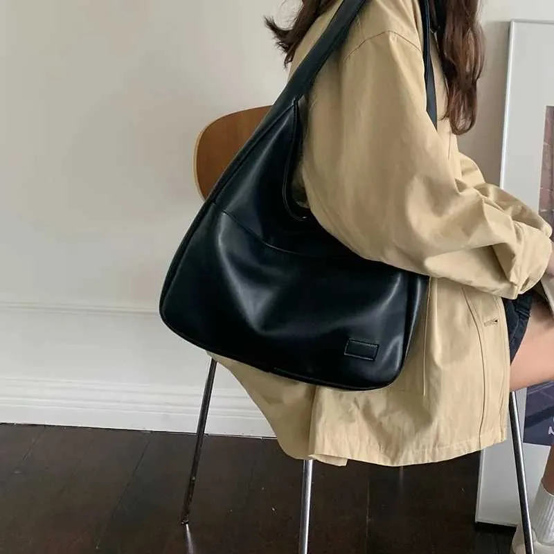 Nuova borsa a tracolla vintage Hobo Trendy da donna in PU, grande capacità, retrò, tote, morbida, da usare sotto le ascelle, per appuntamenti quotidiani_voghion.com