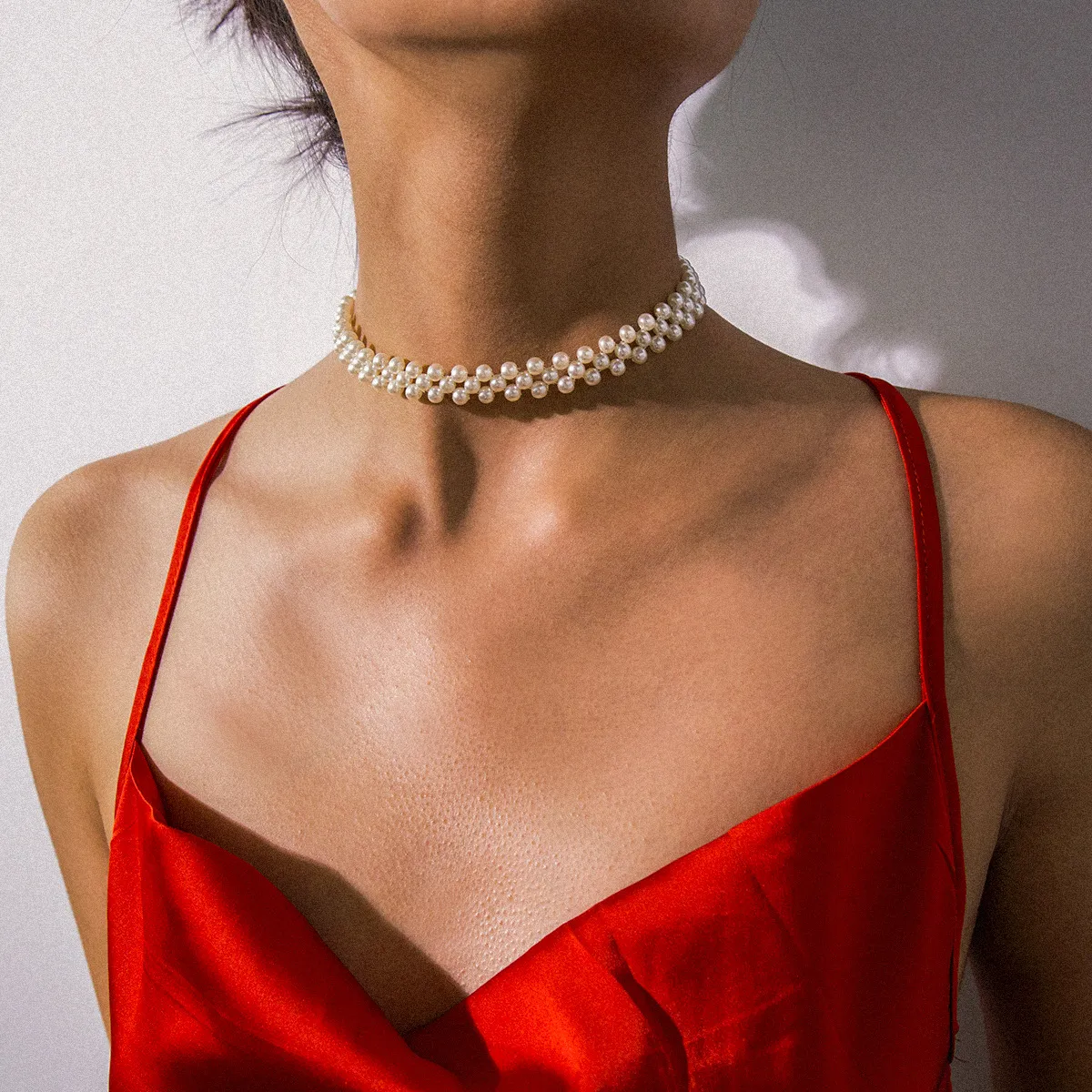Chaînes Bijoux transfrontaliers Collier de perles de mode Collier court en perles géométriques élégant fait à la main Collares Para Mujer_voghion.com