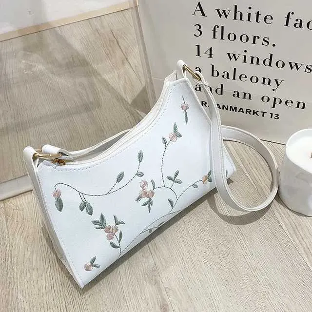 Sac à main brodé en cuir PU, petite pochette à bandoulière, sac portefeuille tendance pour femme Y241123_voghion.com