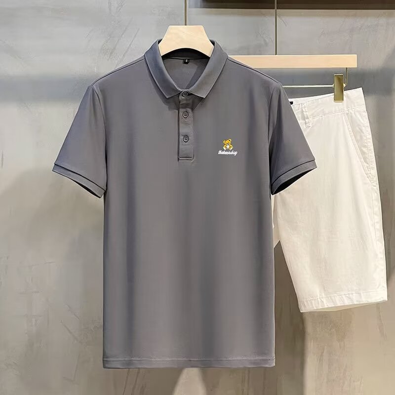 Men's Clothing Source manufacturer simple bear embroidery handsome lapel new style Polo shirt men's summer collar T-shirt men's short sleeve_voghion.com