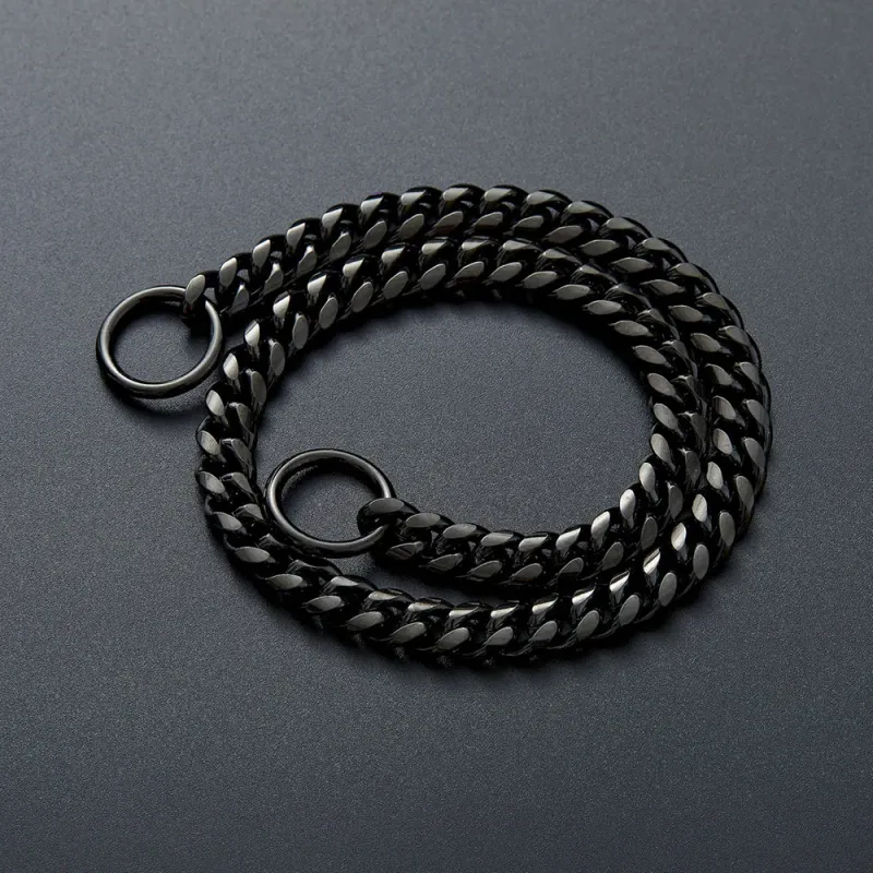 Guldhalsbånd 10 mm cubansk K-halskæde Heavy Duty Slip rustfrit stål Hunde-P-kæde til mellemstore og store hunde_voghion.com