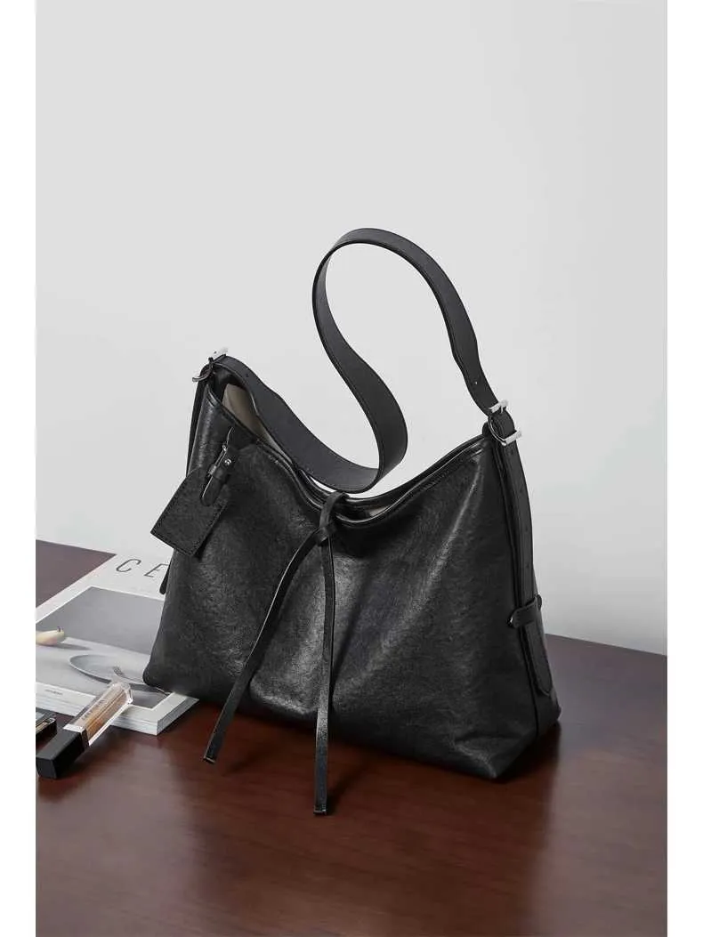 Toptrends Vintage Vera Pelle Grande Sottobraccio Borse a Tracolla per Donna 2024 Designer Semplice Donna Tote Hobo Signore_voghion.com