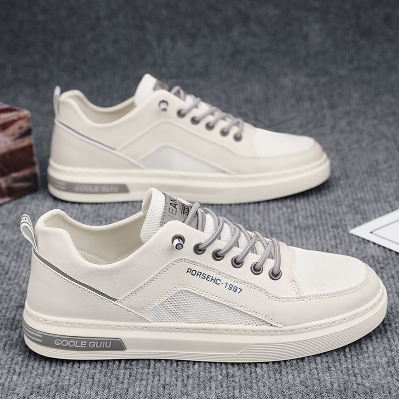 2024 Sommer Neue Herren Board Leichte One-Foot Casual Leder Trendy Vielseitige Mesh Atmungsaktive Weiße Schuhe_voghion.com