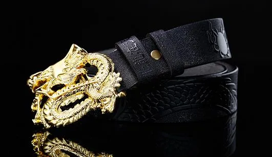 Naujo stiliaus, aukštos kokybės, firminio dizainerio diržai su vario drakono sagtimi vyrams ir moterims, juosmens diržas su natūralia oda_voghion.com