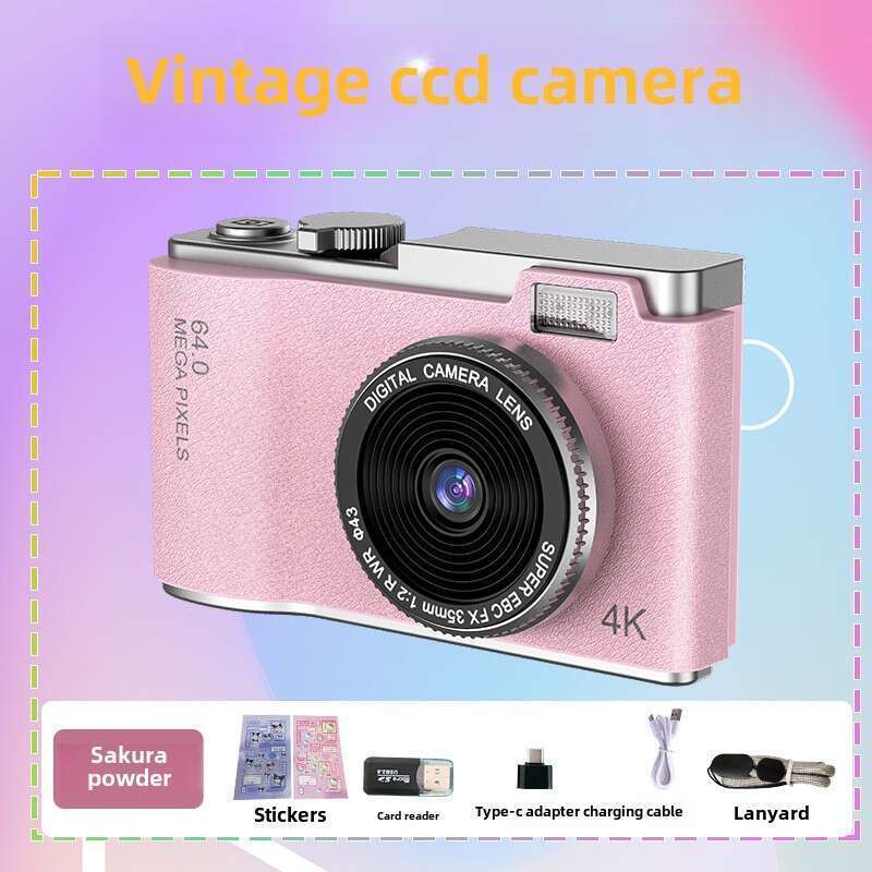 CCD High-definition Digitaal voor beginnende studenten, Mini voor- en achtercamera met dubbele opname, cadeau_voghion.com