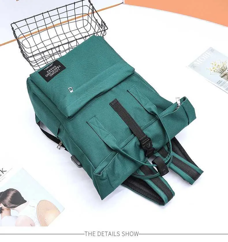 Modny plecak na laptopa USB dla kobiet i mężczyzn, torby na ramię, szkolna torba, plecaki Mochila dla nastolatek, podróż_voghion.com