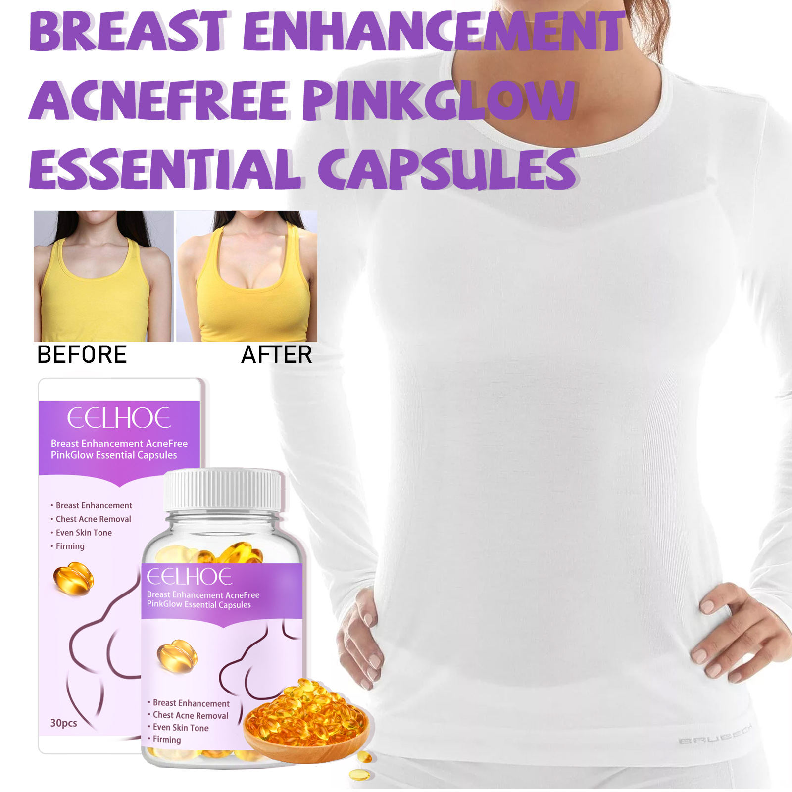 EELHOE Breast Beauty Capsules Cuidado floreciente, reafirmante e hidratante para el pecho_voghion.com