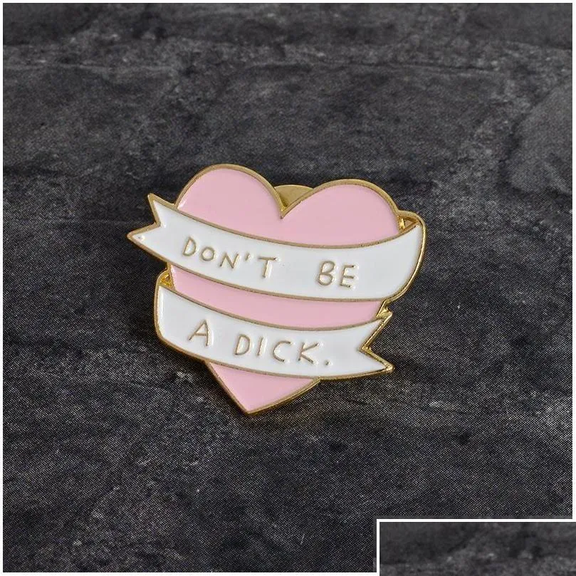 Pins, Pins Brooches Fashion Pink Heart Funny Enamel Brooch Love Jewelry Fit Backpack Coat Sweater Hat Jackets_voghion.com