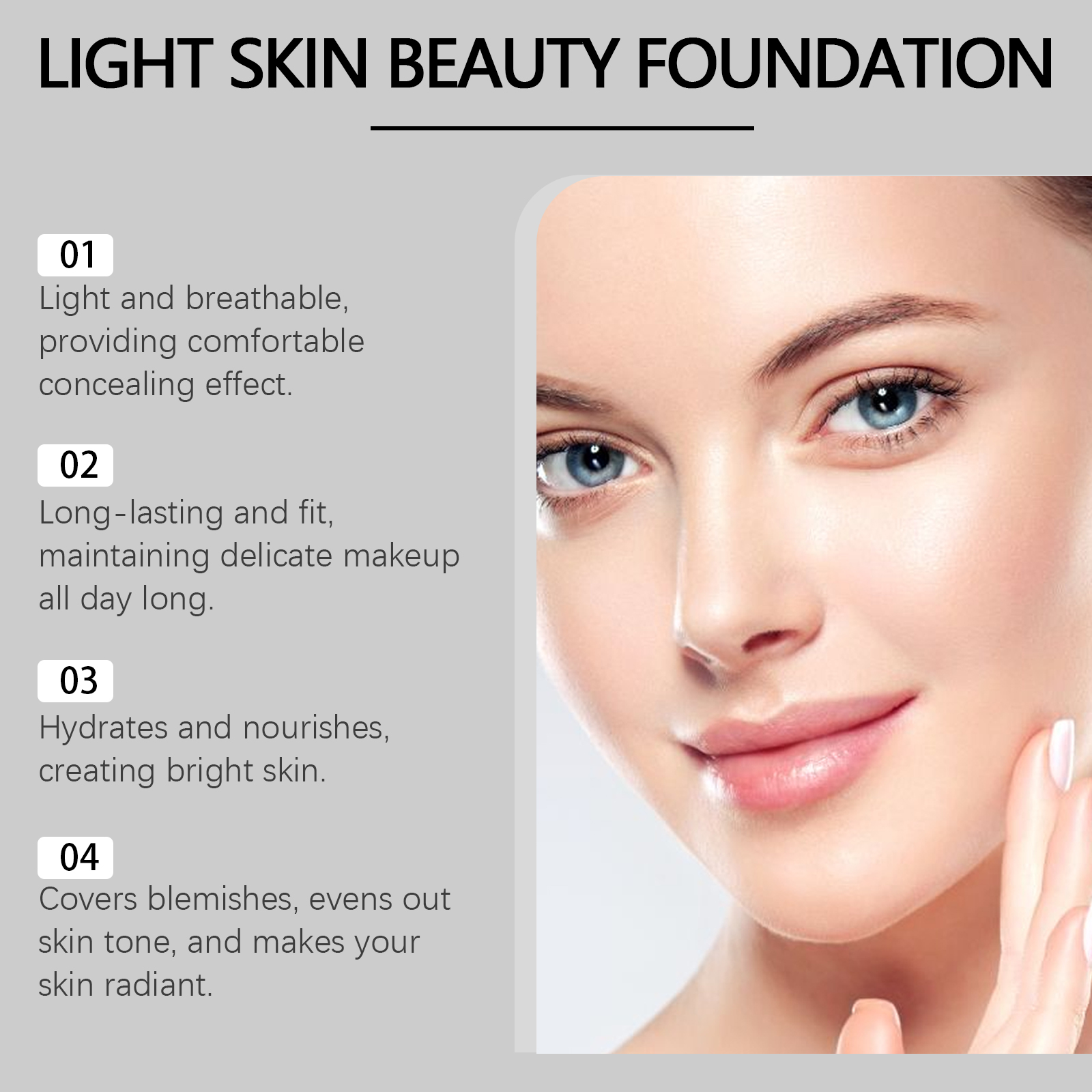 Hydrating Concealer Foundation For All Skin Types Ivory White_voghion.com