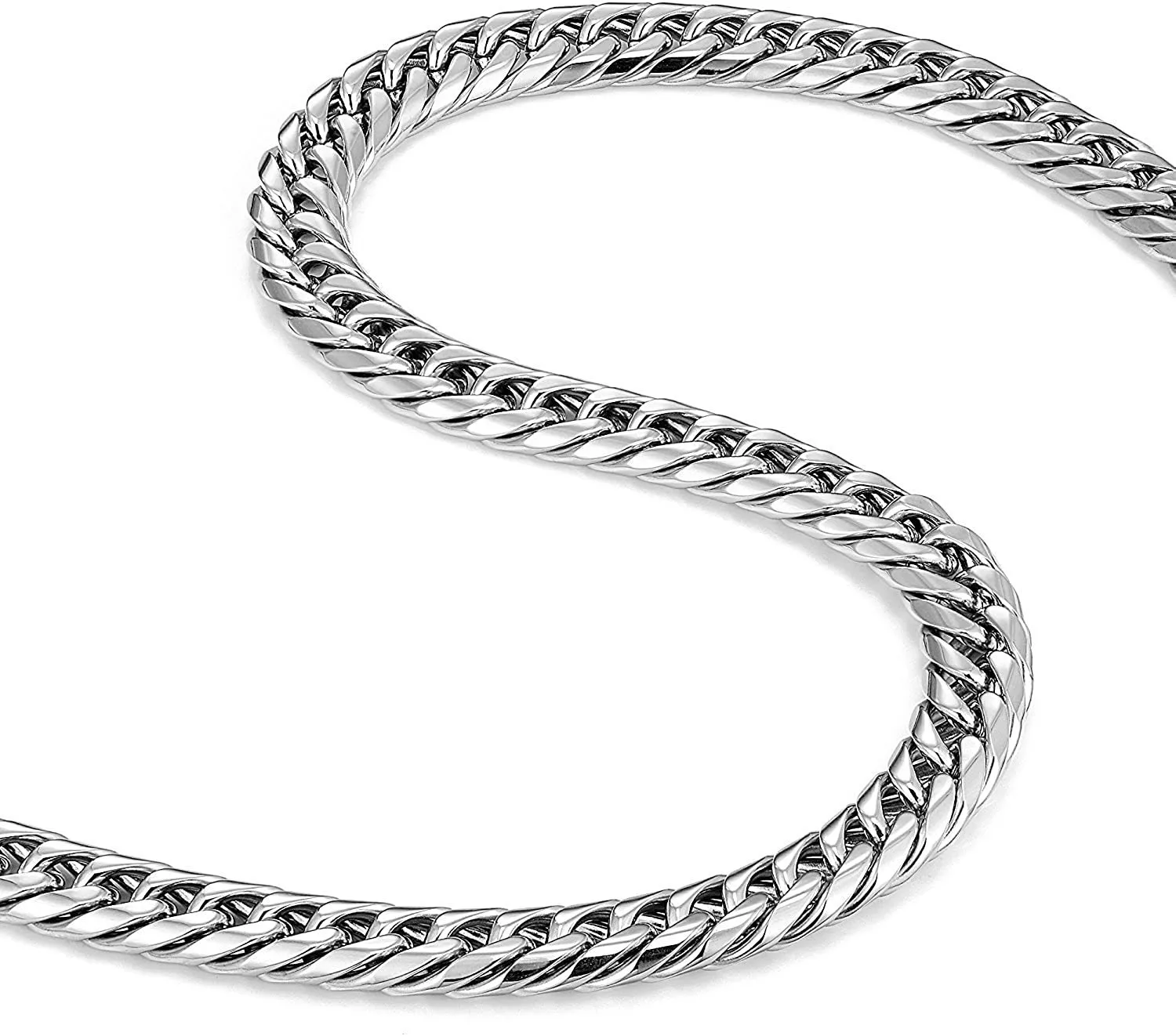 Chaînes Bijoux en acier titane Ne se décolore pas Collier chaîne en acier inoxydable pour homme Extra épais et large_voghion.com