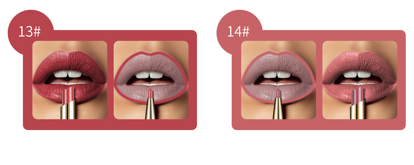 QIC lipliner lip makeup women are not easy to decolorize line hook double head rotary matte paint lipstick pen_voghion.com