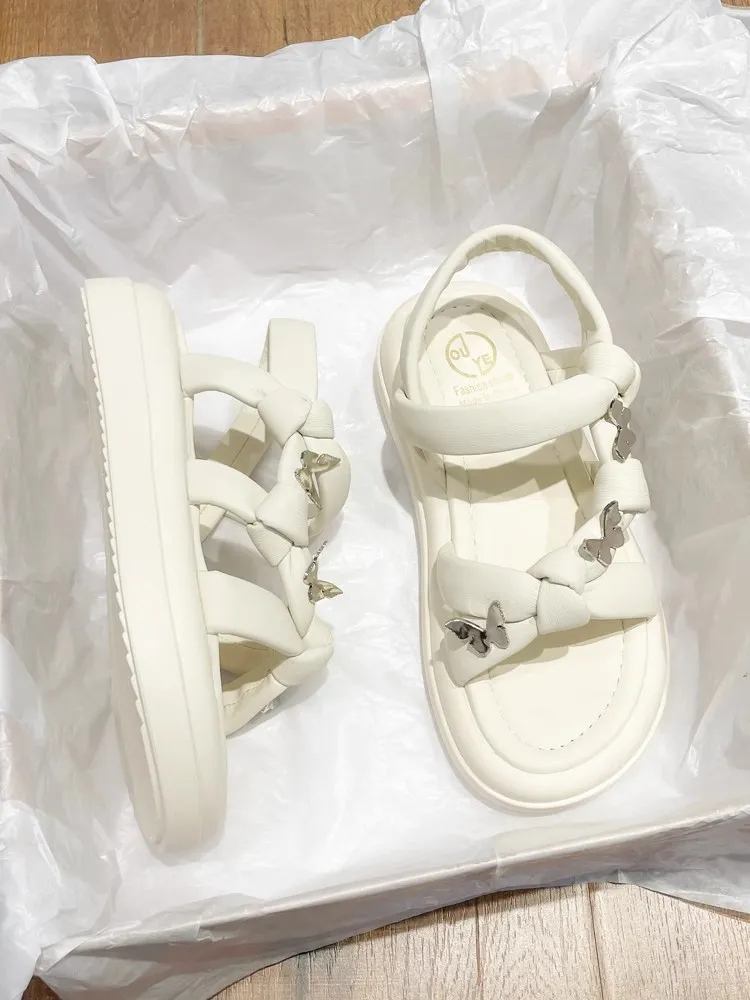 Roman Style Butterfly Sandals Comfortable Beach Shoes For Summer_voghion.com