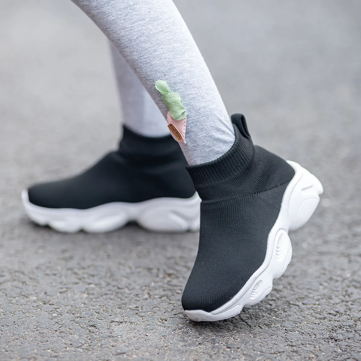 Baskets montantes en tricot pour enfants, chaussures de sport décontractées pour garçons et filles, chaussures de tennis_voghion.com