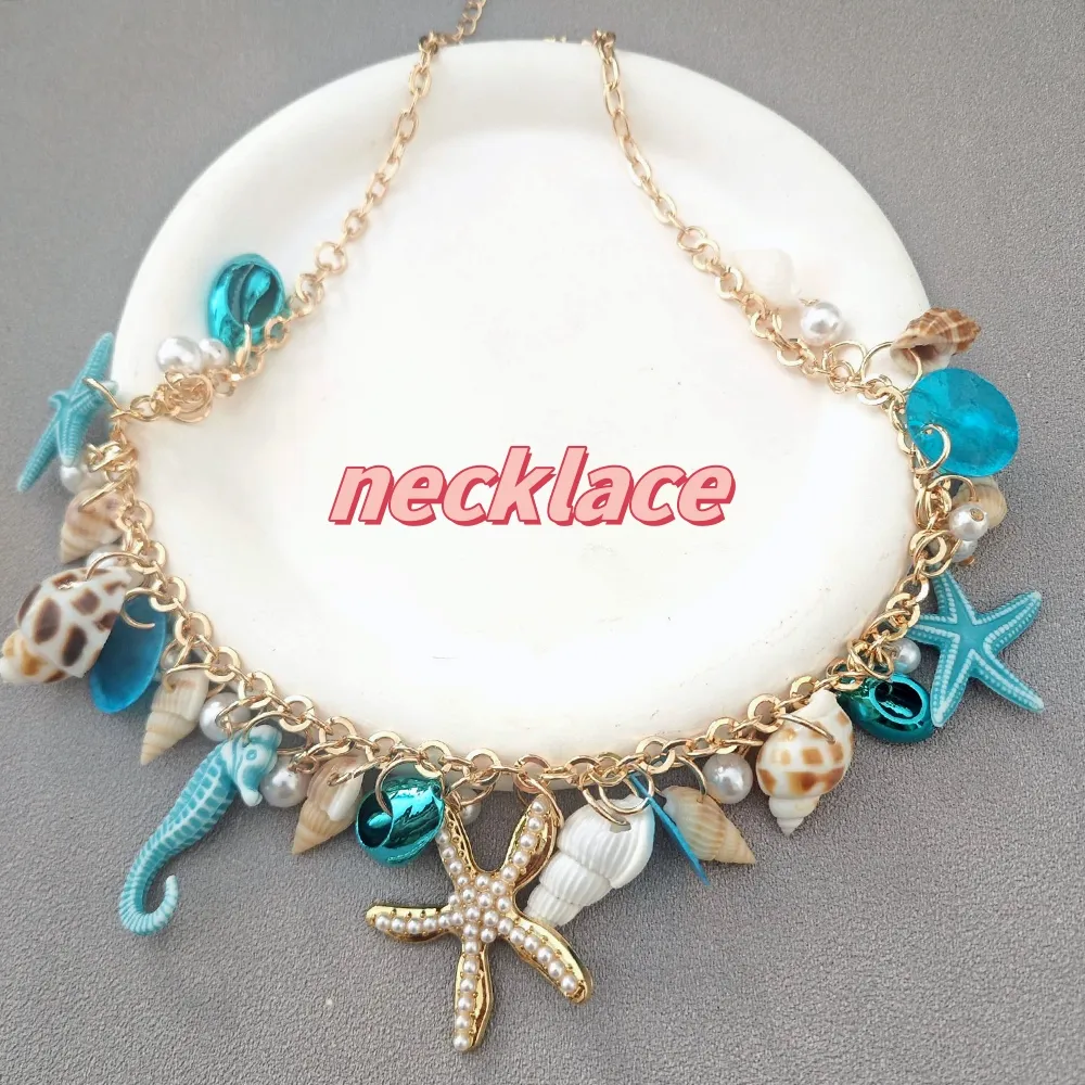 Colliers pendentifs étoile de mer hippocampe coquillage collier de perles coloré été plage vacances tendance femme accessoires bijoux_voghion.com