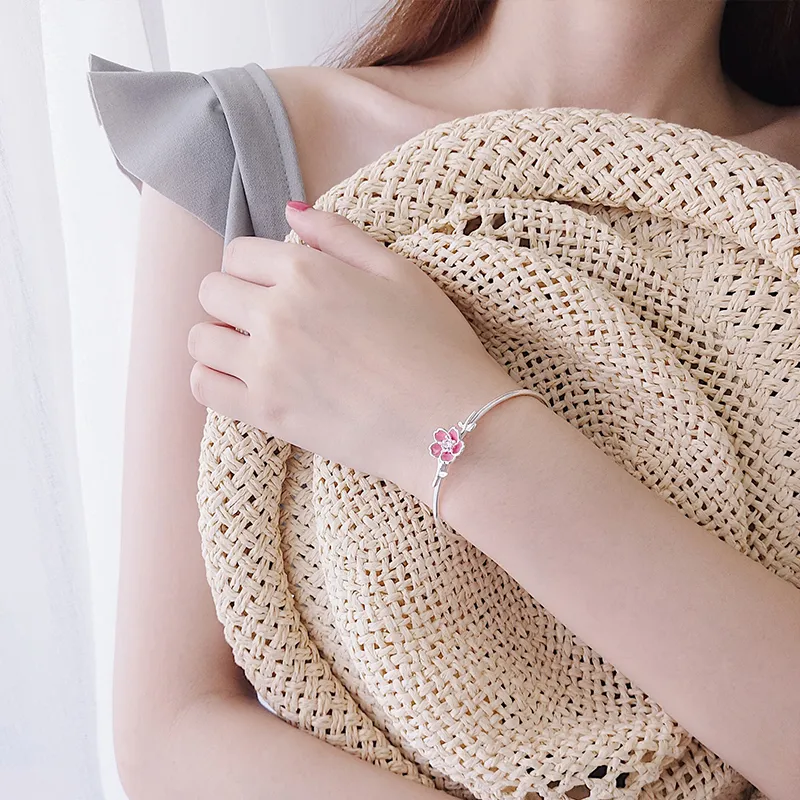 Brazalete Ruifan de moda con flores rosas, brazaletes abiertos para mujeres, niñas, bodas, fiestas, regalos de joyería de moda_voghion.com