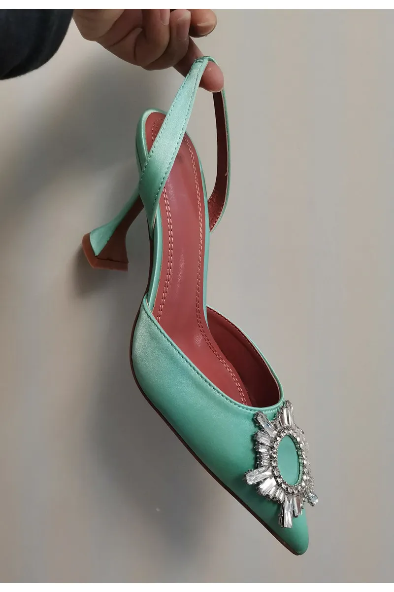 Sandali da donna stile stella 2024 eleganti con punta affilata, scarpe estive da ufficio, alla moda, con tacchi alti, sandali da gladiatore_voghion.com