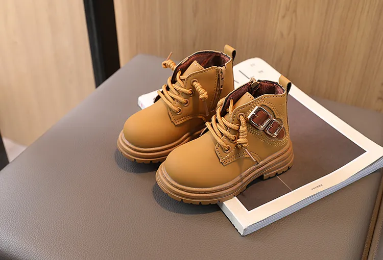 Pantofi sport pentru copii mici, toamnă și iarnă, noi, fete, maro, Kidsnest, băieți, casual, cu talpă moale, cizme scurte, mărime_voghion.com