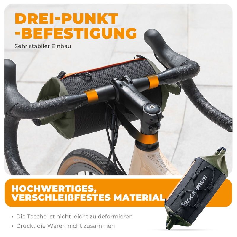 ROCKBROS Bag, 2 - 2,4L ūdensizturīgs velosipēda stūres soma_voghion.com