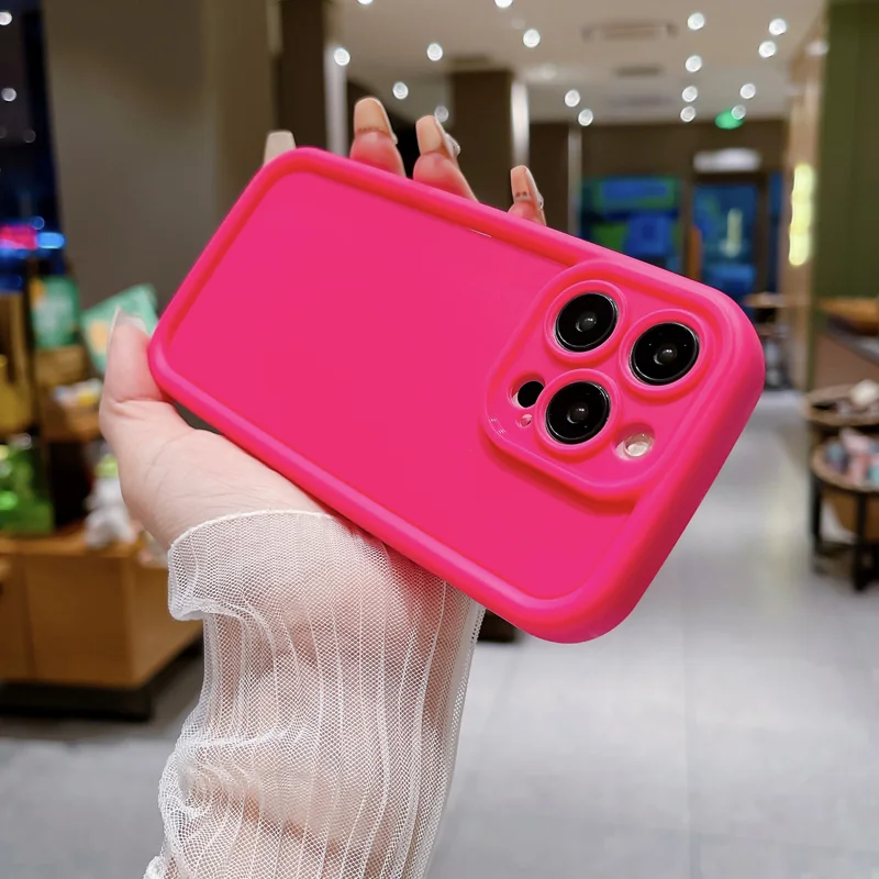 Paredzēts 15 futrāļiem uz Candy Color silikona mīkstā vāciņa iPhone 14 PLUS 11 12 Pro XS XR Max 13 15pro kameras aizsargvāciņam_voghion.com