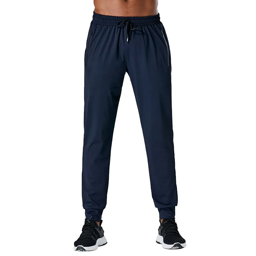 Joggers Spring And Summer Loose Ice Silk Outdoor Running Fiess Yoga Leisure Mens Straight Track Pants_voghion.com