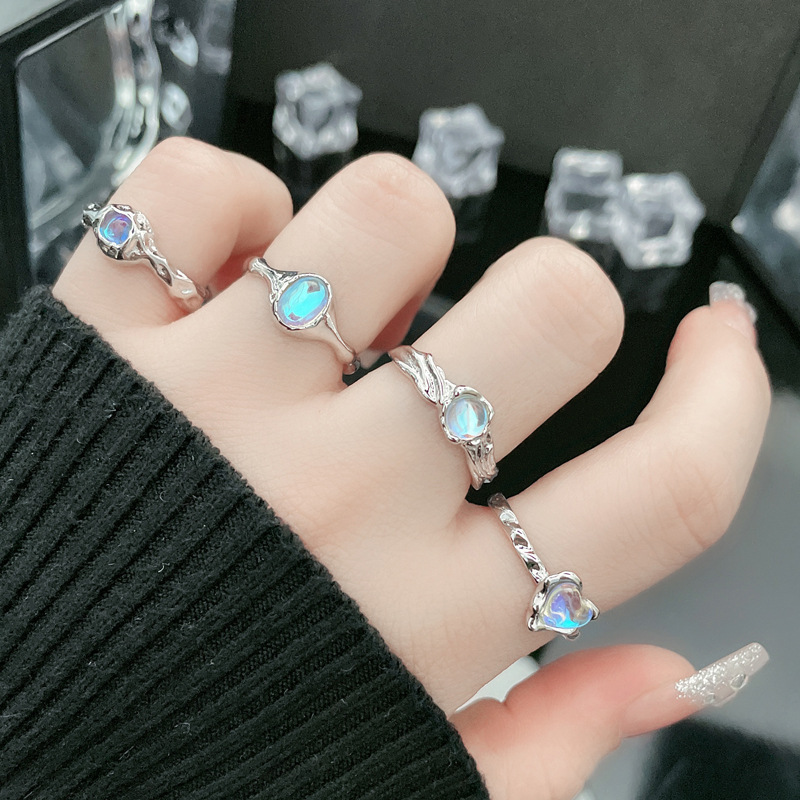 Minimalist Design with Moonlight Stone, Fashionable Open for Women's Instagram, Cool Sweet Style, Personalized and_voghion.com