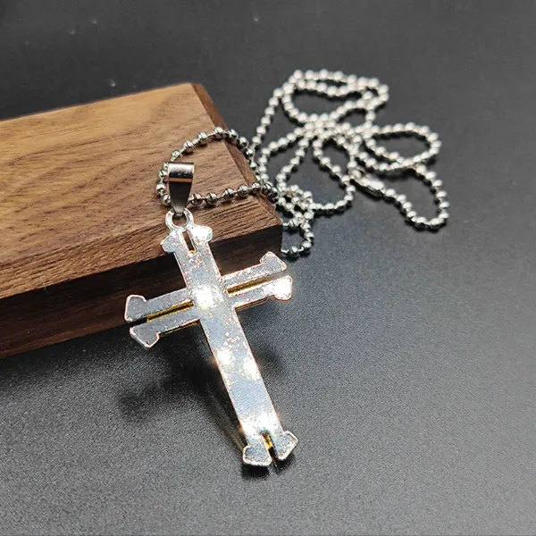 Collier pour homme avec pendentif en forme de croix et chaîne en plaqué or_voghion.com