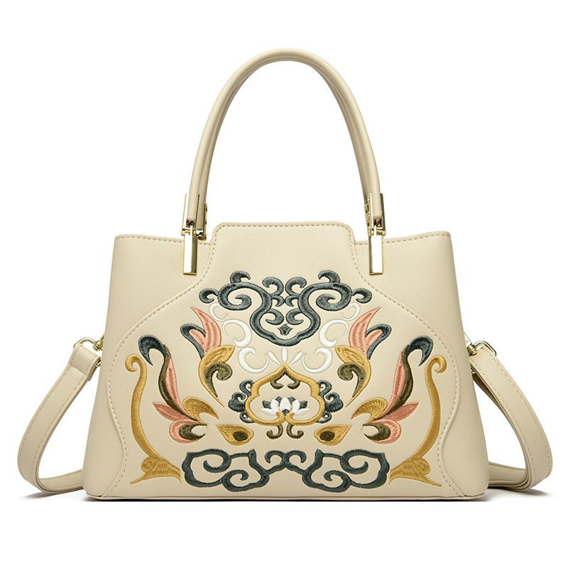 Ledertasche Mode Nationalstil Stickerei Handtasche Textur Licht Luxus Umhängetasche elegantes Temperament einfache_voghion.com