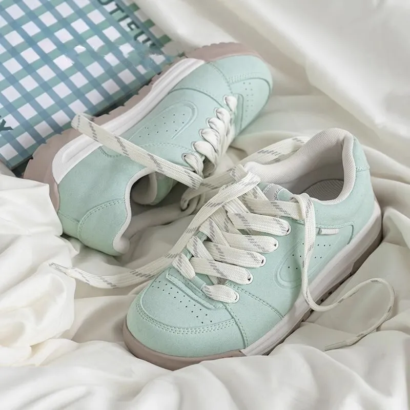 Versatile Running Shoes For Women Trendy Mint Skateboarding Style_voghion.com