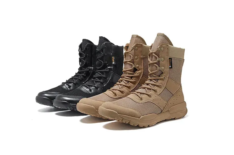 Waterproof Men's Work Ankle Boots Lace Up Motorcycle Boots_voghion.com