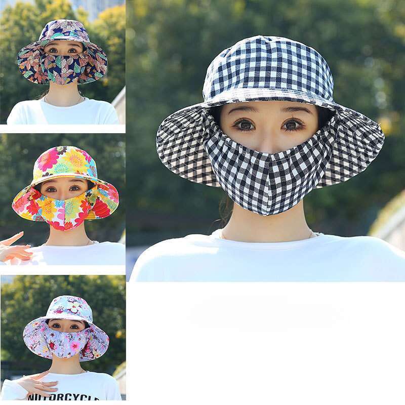 Güneş Koruyucu Maske, Entegre Çay Toplama, Açık Hava Çalışması, UV Koruması, Geniş Kenarlı Güneş Şapkası, Yaz Bisikleti Gölgeliği_voghion.com