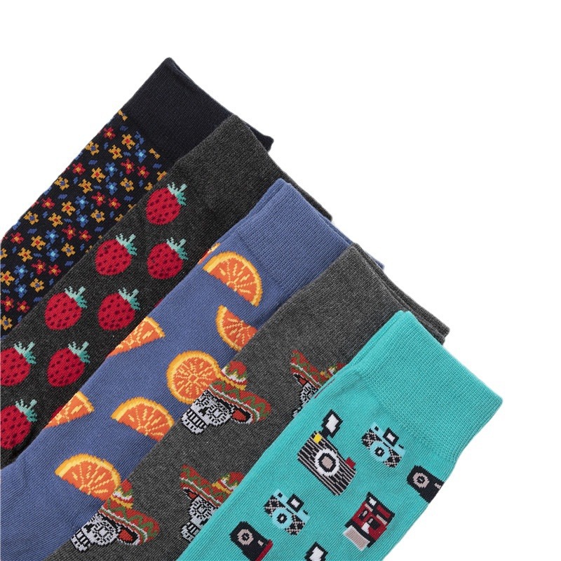 Fruit Pattern Unisex Crew Socks Cotton Mid-calf All-season Style_voghion.com