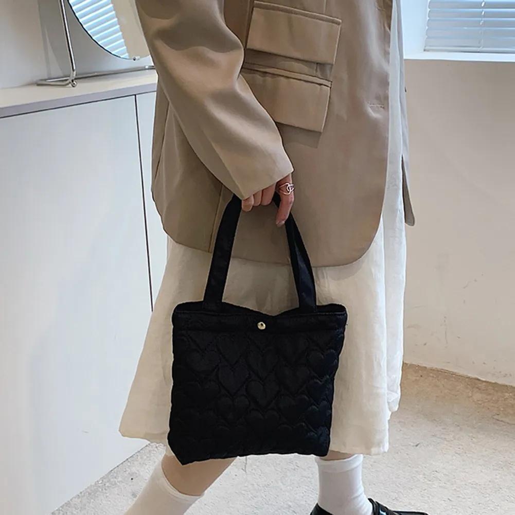 Sac à main décontracté en tissu Oxford pour femme, couleur unie, rembourré, grande capacité, léger, pour courses_voghion.com