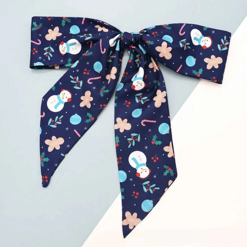 Coffret cadeau avec ruban et nœud pour foulard en soie de la série Noël Y241121_voghion.com