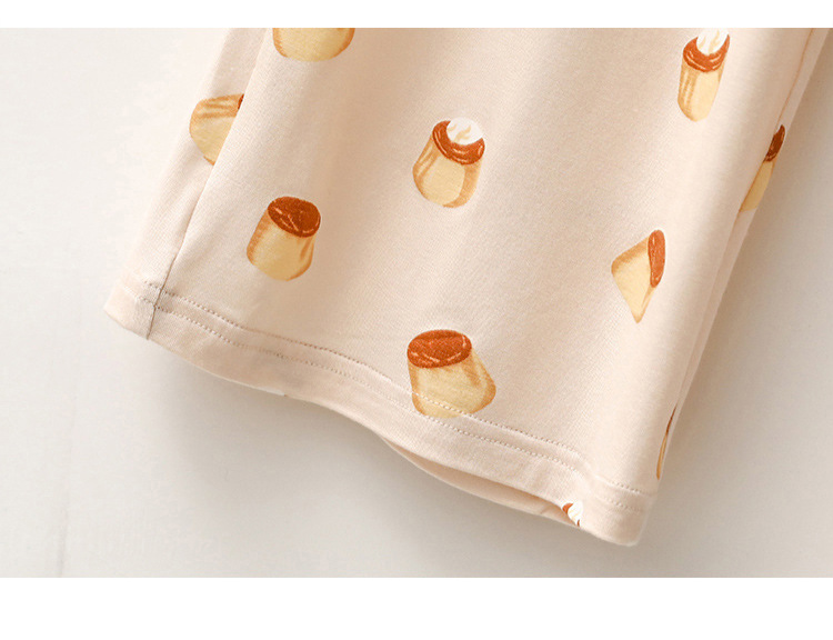 Vêtements pour femmes pyjamas pour femmes printemps et automne modal lettre gâteau imprimé col rond pantalon à manches longues mignon vêtements de maison frais_voghion.com