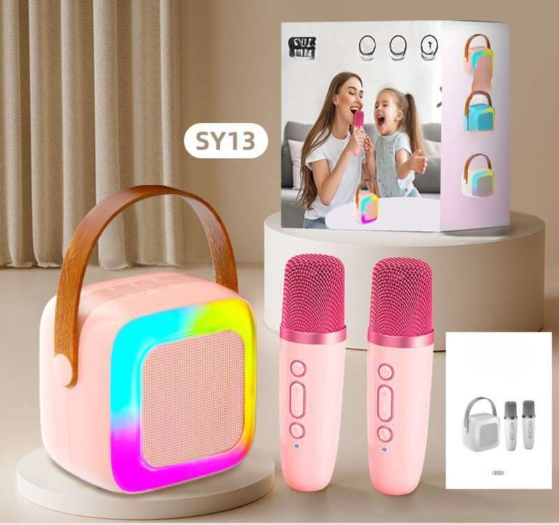 Set KTV per famiglie, microfono per karaoke, macchina tutto in uno, regalo per bambini Bluetooth, audio portatile per donne_voghion.com