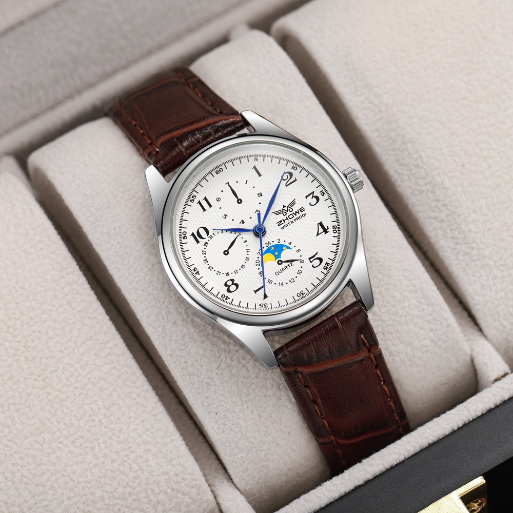 Dreiäugiges Paarpaar, personalisiertes Temperament, blaue Nadel mit einfacher Business-Herrenuhr, OL-Damenuhr_voghion.com