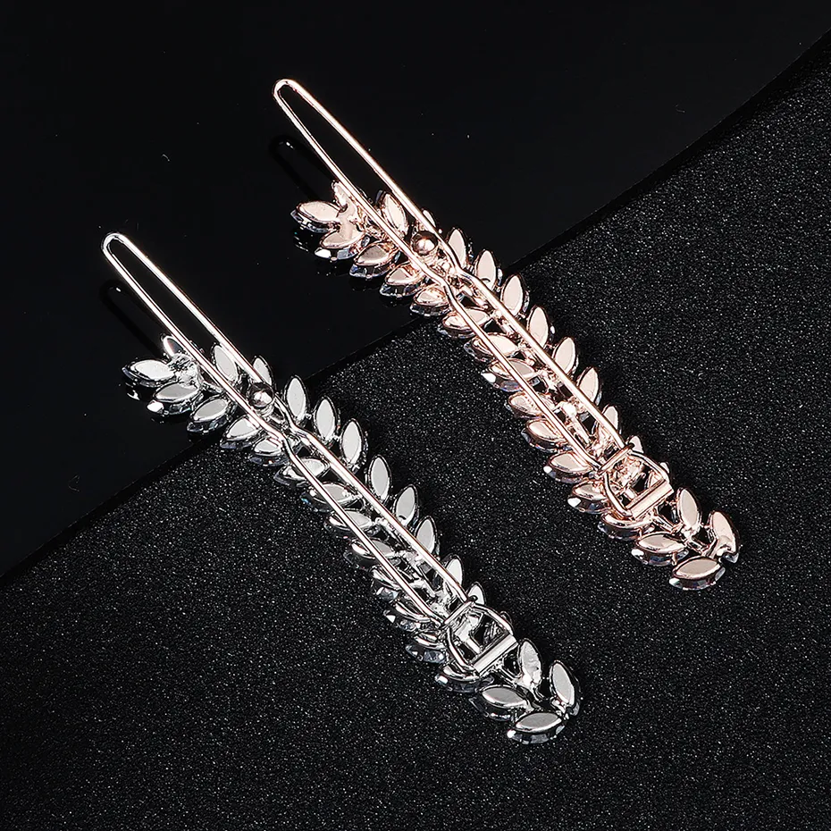 Miallo Modische Haarspange mit Zirkonia, Blatt-Clips für Frauen, Accessoires für Brautjungfern, Hochzeit, Haarschmuck, Party, Braut_voghion.com