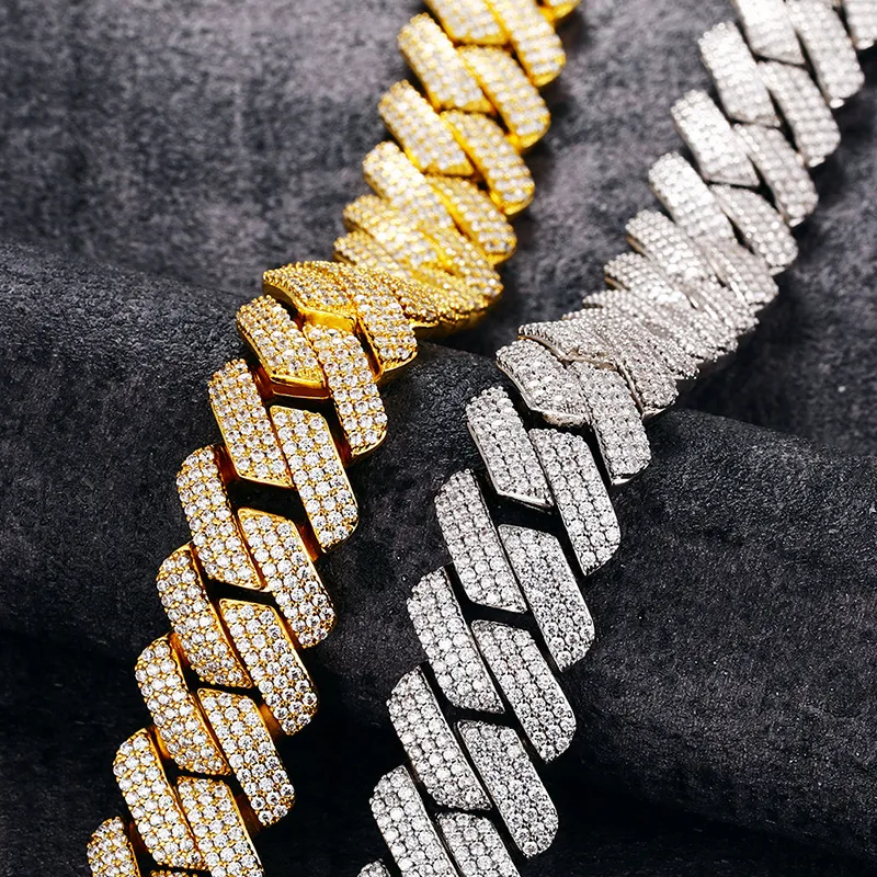 Iced Out Miami Cuban Link Chain Necklace For Men With 5a Zircons_voghion.com