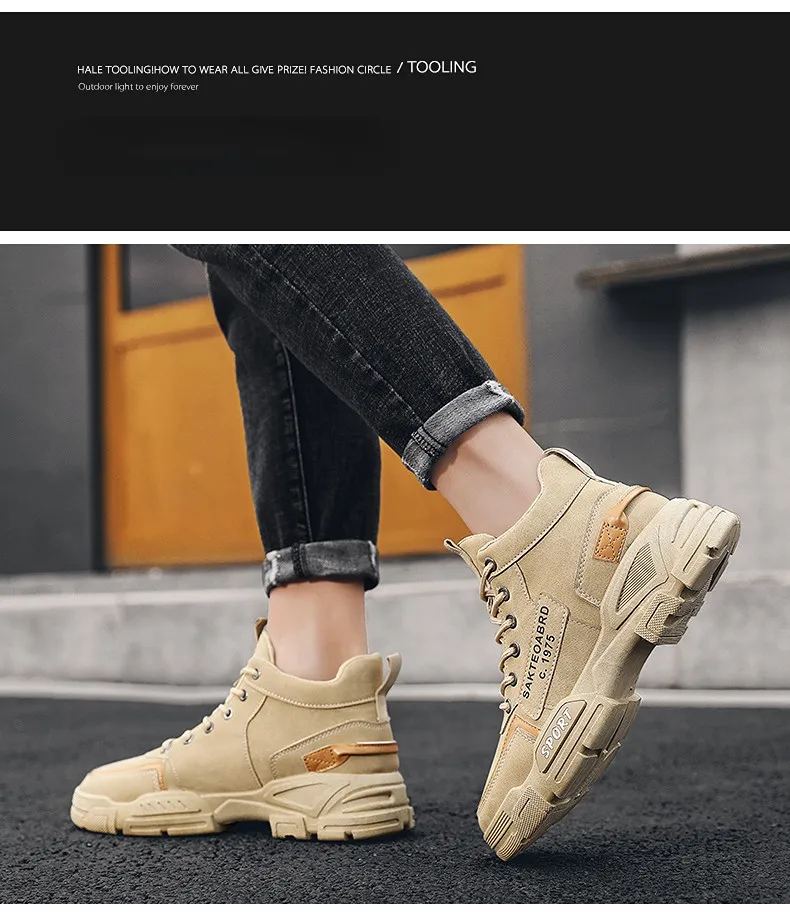 Herren Freizeit Stiefel High-top Motorradschuhe Für Herbst_voghion.com