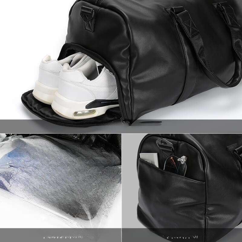 Bolso deportivo impermeable para hombre, bolso bandolera informal de viaje, bolso deportivo de cuero resistente al agua y al agua._voghion.com