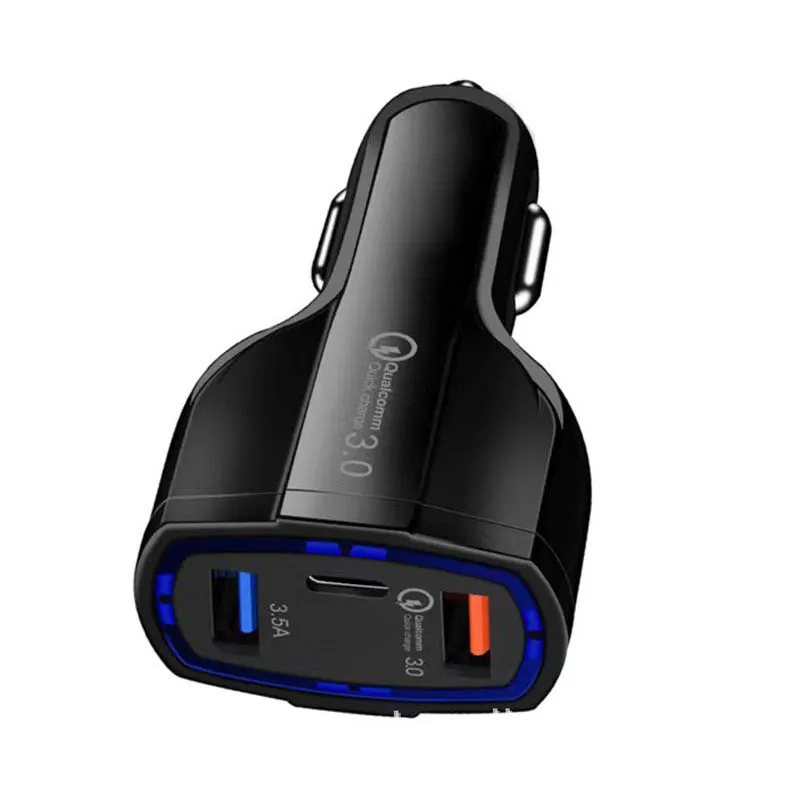 35W PD Type C Usb Ports 7A Fast Charging Car Charger Dual USB Auto Adapter For All Mobile Phone Charger With Retail Box_voghion.com