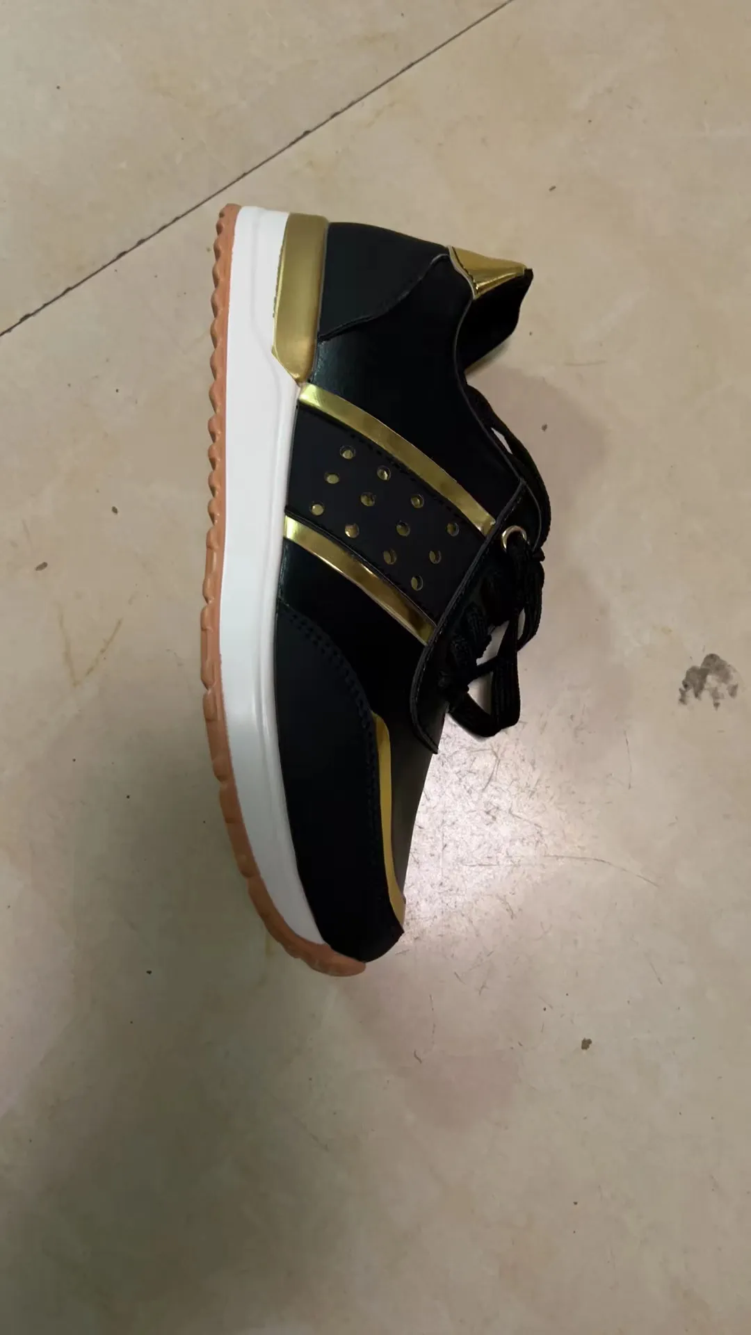 Baskets à plateforme en cuir pour femmes, chaussures de Sport décontractées, Patchwork, course en plein air, vulcanisées, 2023_voghion.com